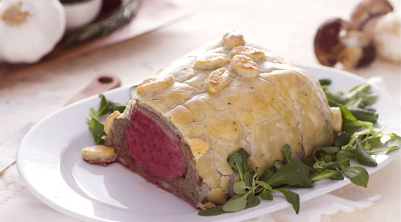 Rump of beef en croute with Salumificio di Franciacorta Lardo and porcini mushrooms